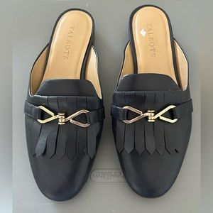 Talbots Fringed Oxford Slides. Sz 7 , Color -Blue